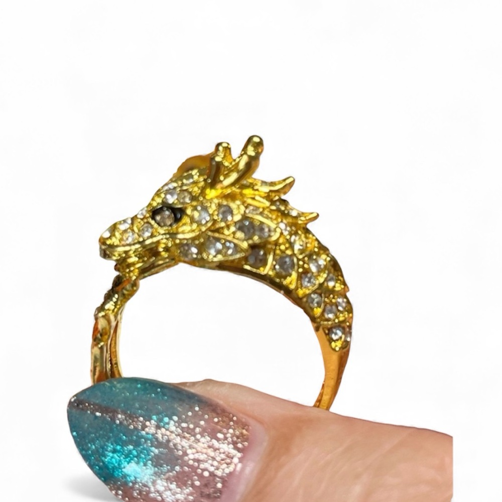 Mens/unisex cool gold ring DRAGON alloy ring-heavy-NEW